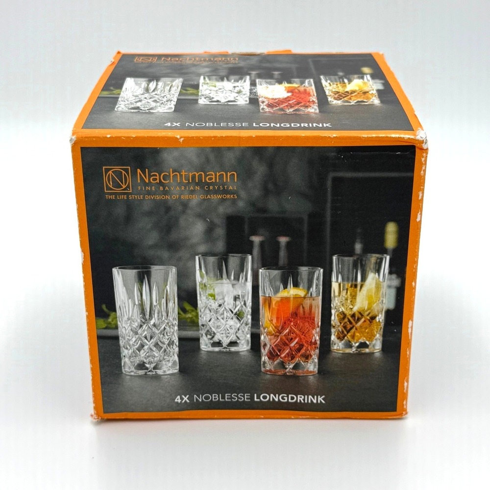 Nachtmann Noblesse Longdrink Crystal Glasses Set of 4 Riedel 89208